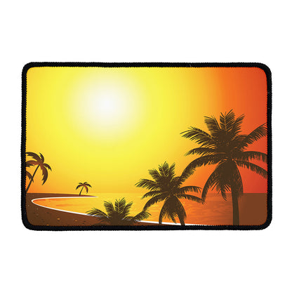 Tropical Beach Sunset Print Kitchen Mat