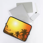 Tropical Beach Sunset Print Laptop Sleeve