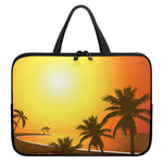 Tropical Beach Sunset Print Laptop Sleeve With Handle