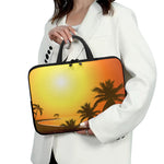 Tropical Beach Sunset Print Laptop Sleeve With Handle
