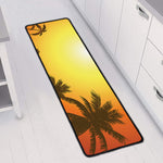 Tropical Beach Sunset Print Long Kitchen Mat