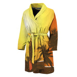 Tropical Beach Sunset Print Men's Bathrobe