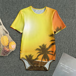 Tropical Beach Sunset Print Men's Bodysuit