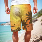 Tropical Beach Sunset Print Men's Cargo Shorts