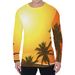 Tropical Beach Sunset Print Men's Long Sleeve T-Shirt