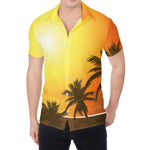 Tropical Beach Sunset Print Men's Shirt