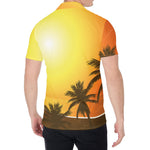 Tropical Beach Sunset Print Men's Shirt
