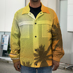 Tropical Beach Sunset Print Men's Shirt Jacket