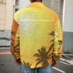 Tropical Beach Sunset Print Men's Shirt Jacket
