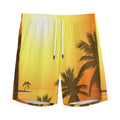 Tropical Beach Sunset Print Men's Athletic Shorts
