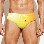 Tropical Beach Sunset Print Men's Swim Briefs