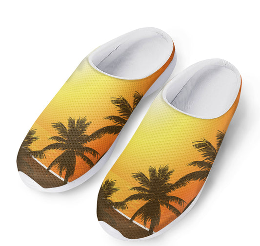 Tropical Beach Sunset Print Mesh Casual Shoes