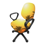 Tropical Beach Sunset Print Office Chair Cover