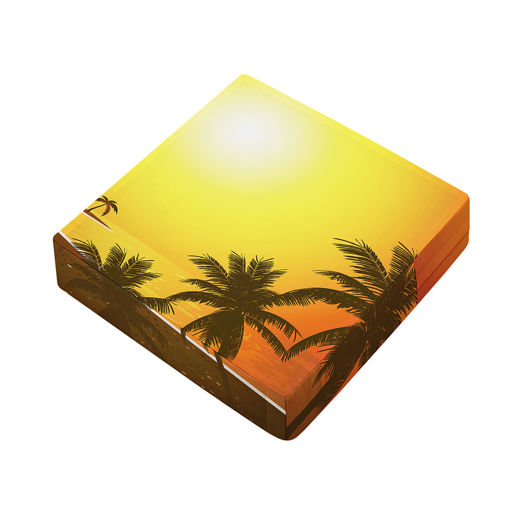 Tropical Beach Sunset Print Outdoor Seat Cushion Cover