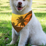 Tropical Beach Sunset Print Over The Collar Dog Bandana