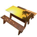 Tropical Beach Sunset Print Picnic Table Cover