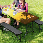 Tropical Beach Sunset Print Picnic Table Cover