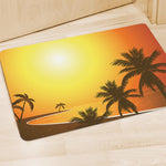 Tropical Beach Sunset Print Polyester Doormat