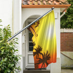 Tropical Beach Sunset Print Polyester Flag