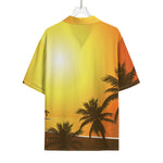 Tropical Beach Sunset Print Rayon Hawaiian Shirt