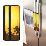 Tropical Beach Sunset Print Refrigerator Handle Covers