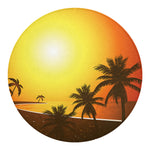 Tropical Beach Sunset Print Round Blanket