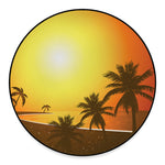 Tropical Beach Sunset Print Round Floor Mat