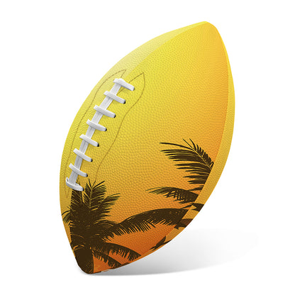 Tropical Beach Sunset Print Rugby Ball