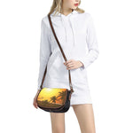 Tropical Beach Sunset Print Saddle Bag