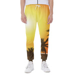 Tropical Beach Sunset Print Scuba Joggers