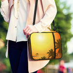 Tropical Beach Sunset Print Shoulder Strap Bible Bag