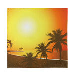 Tropical Beach Sunset Print Silk Bandana