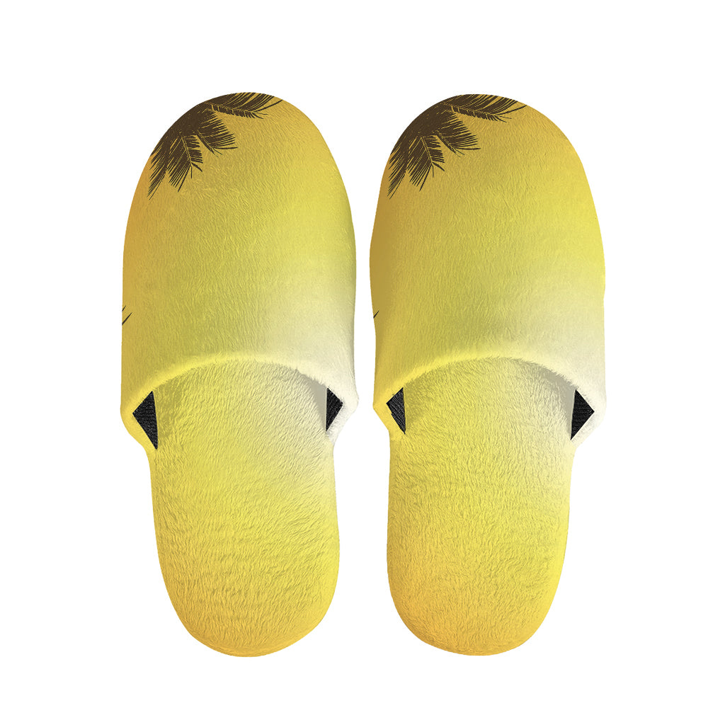 Tropical Beach Sunset Print Slippers