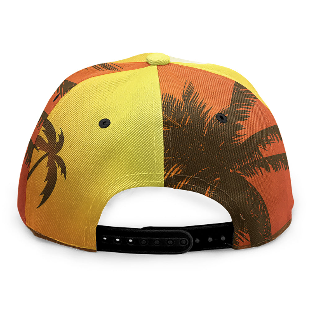 Tropical Beach Sunset Print Snapback Cap