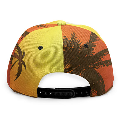 Tropical Beach Sunset Print Snapback Cap