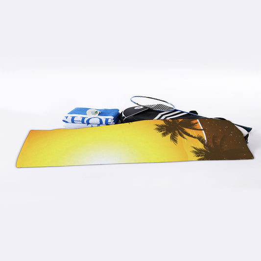 Tropical Beach Sunset Print Sports Towel