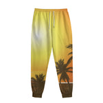 Tropical Beach Sunset Print Sweatpants