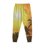 Tropical Beach Sunset Print Sweatpants