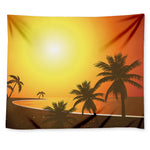 Tropical Beach Sunset Print Tapestry