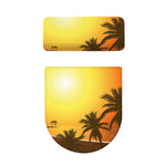 Tropical Beach Sunset Print Toilet Lid And Tank Cover Set