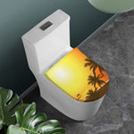 Tropical Beach Sunset Print Toilet Lid Cover