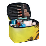 Tropical Beach Sunset Print Travel Makeup Bag