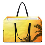 Tropical Beach Sunset Print Utility Tote Bag