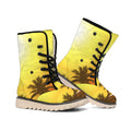 Tropical Beach Sunset Print Winter Boots
