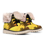 Tropical Beach Sunset Print Winter Boots