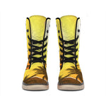 Tropical Beach Sunset Print Winter Boots