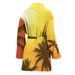 Tropical Beach Sunset Print Women's Bathrobe