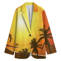 Tropical Beach Sunset Print Women's Blazer