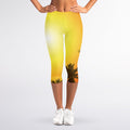 Tropical Beach Sunset Print Women's Capri Leggings
