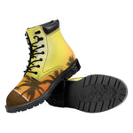 Tropical Beach Sunset Print Work Boots